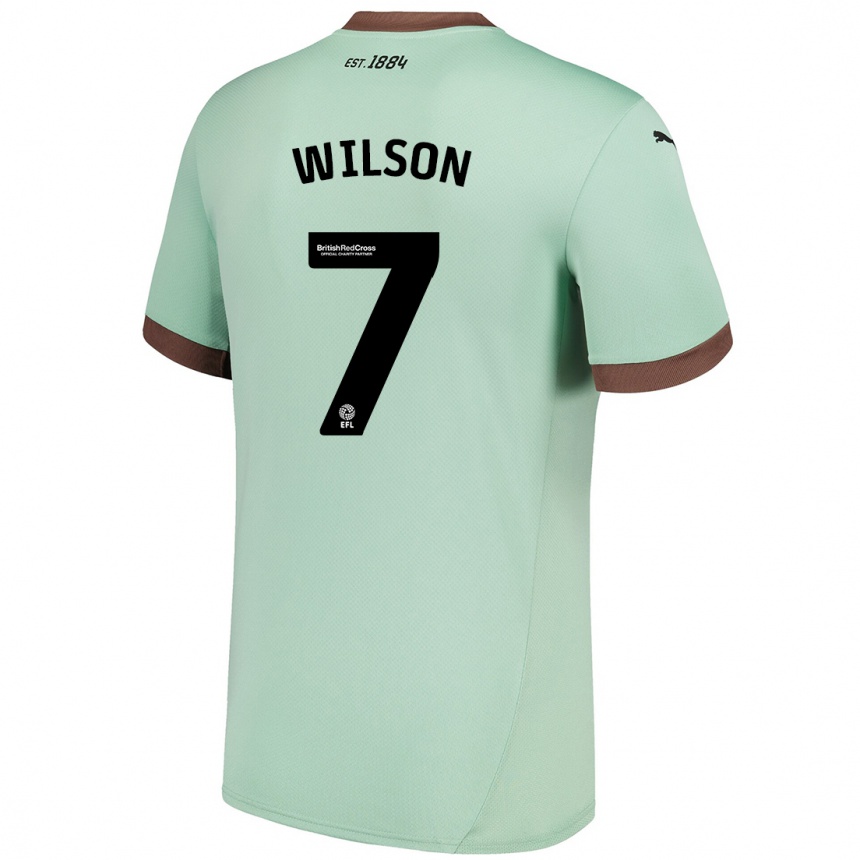 Kids Football Emelia Wilson #7 Pale Green Away Jersey 2024/25 T-Shirt Australia