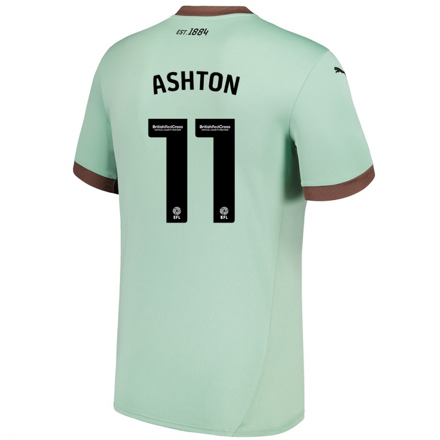 Kids Football Eleanor Ashton #11 Pale Green Away Jersey 2024/25 T-Shirt Australia