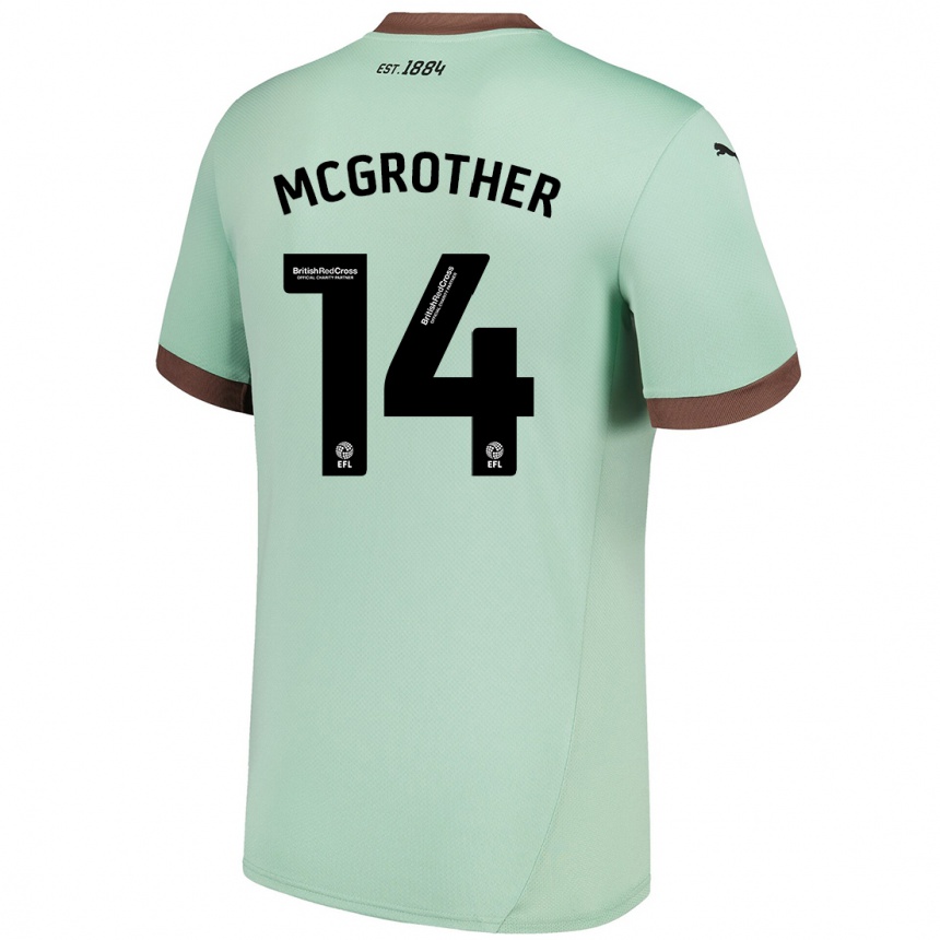 Kids Football Becky Mcgrother #14 Pale Green Away Jersey 2024/25 T-Shirt Australia