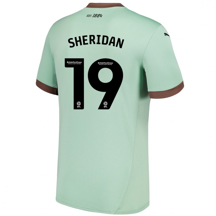 Kids Football Isabel Sheridan #19 Pale Green Away Jersey 2024/25 T-Shirt Australia