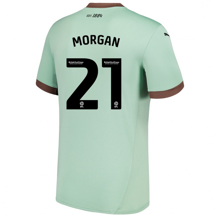 Kids Football Sarah Morgan #21 Pale Green Away Jersey 2024/25 T-Shirt Australia