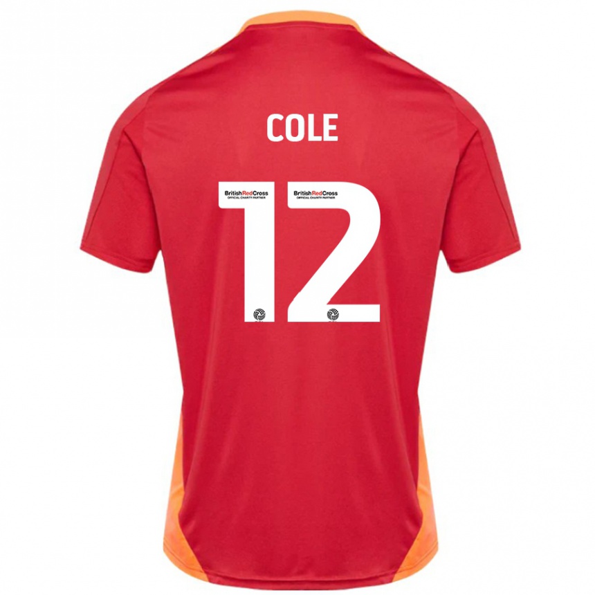 Kids Football Reece Cole #12 Blue Off White Away Jersey 2024/25 T-Shirt Australia