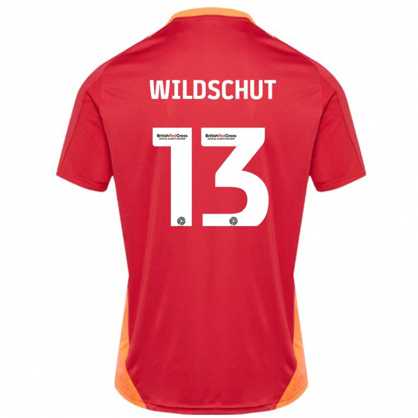 Kids Football Yanic Wildschut #13 Blue Off White Away Jersey 2024/25 T-Shirt Australia