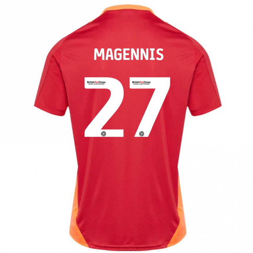 Kids Football Josh Magennis #27 Blue Off White Away Jersey 2024/25 T-Shirt Australia