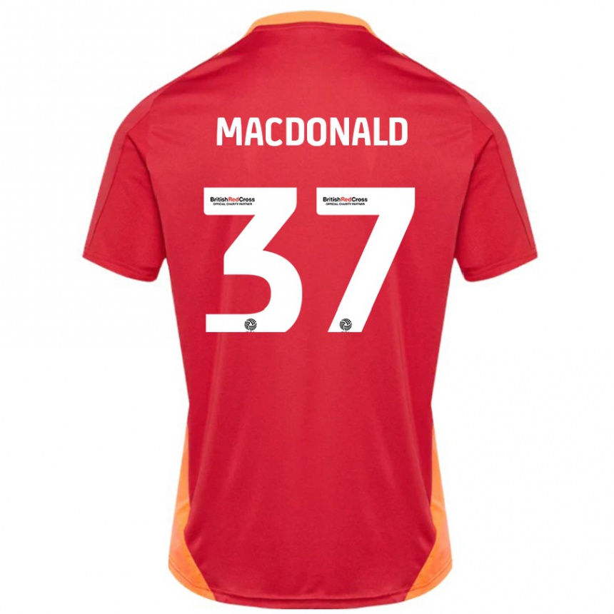 Kids Football Shaun Macdonald #37 Blue Off White Away Jersey 2024/25 T-Shirt Australia