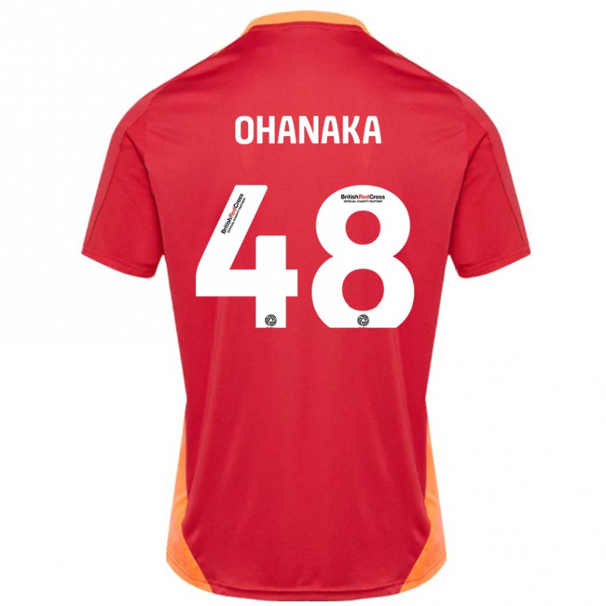 Kids Football Santino Ohanaka #48 Blue Off White Away Jersey 2024/25 T-Shirt Australia