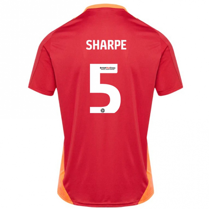 Kids Football Manfy Sharpe #5 Blue Off White Away Jersey 2024/25 T-Shirt Australia