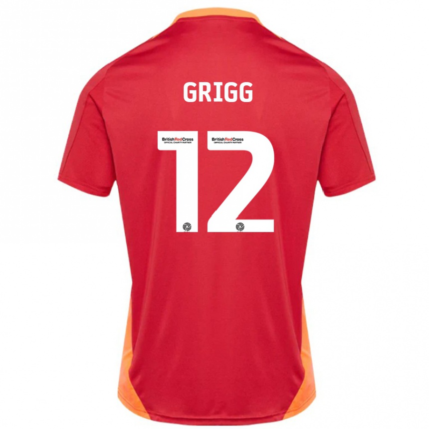 Kids Football Katie Grigg #12 Blue Off White Away Jersey 2024/25 T-Shirt Australia