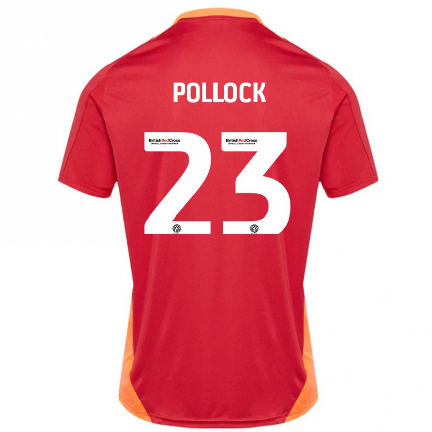 Kids Football Amber Pollock #23 Blue Off White Away Jersey 2024/25 T-Shirt Australia