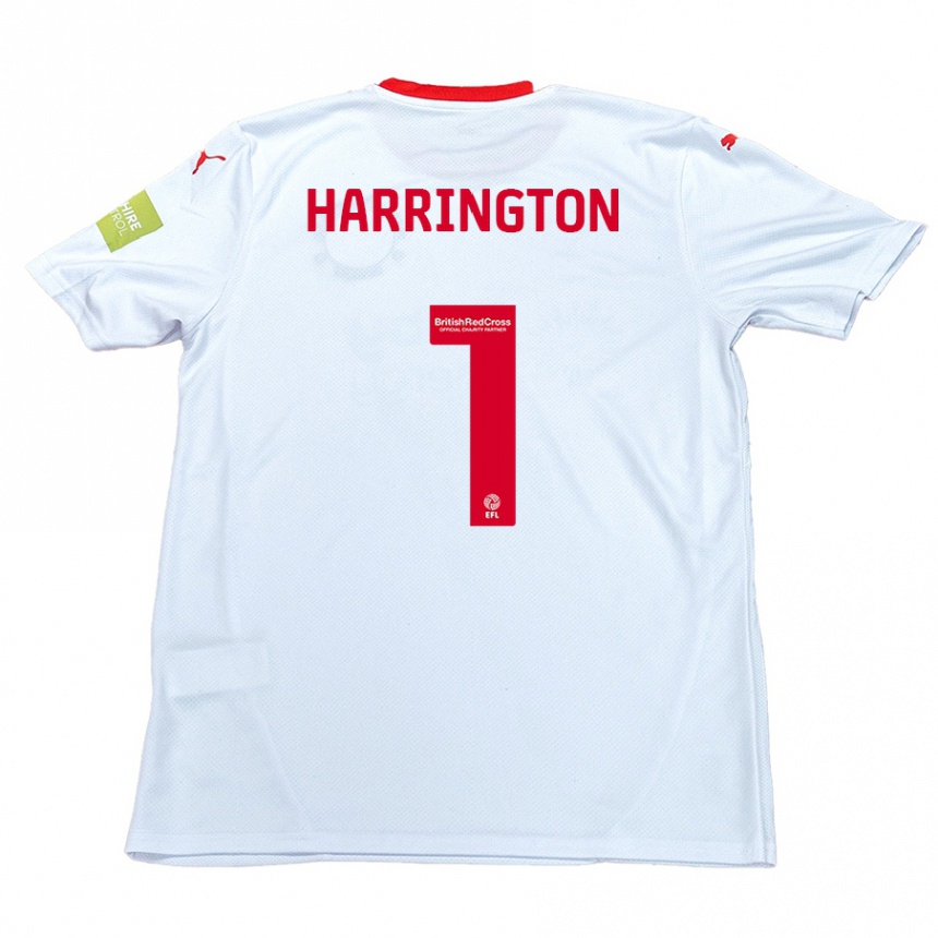 Kids Football David Harrington #1 White Away Jersey 2024/25 T-Shirt Australia