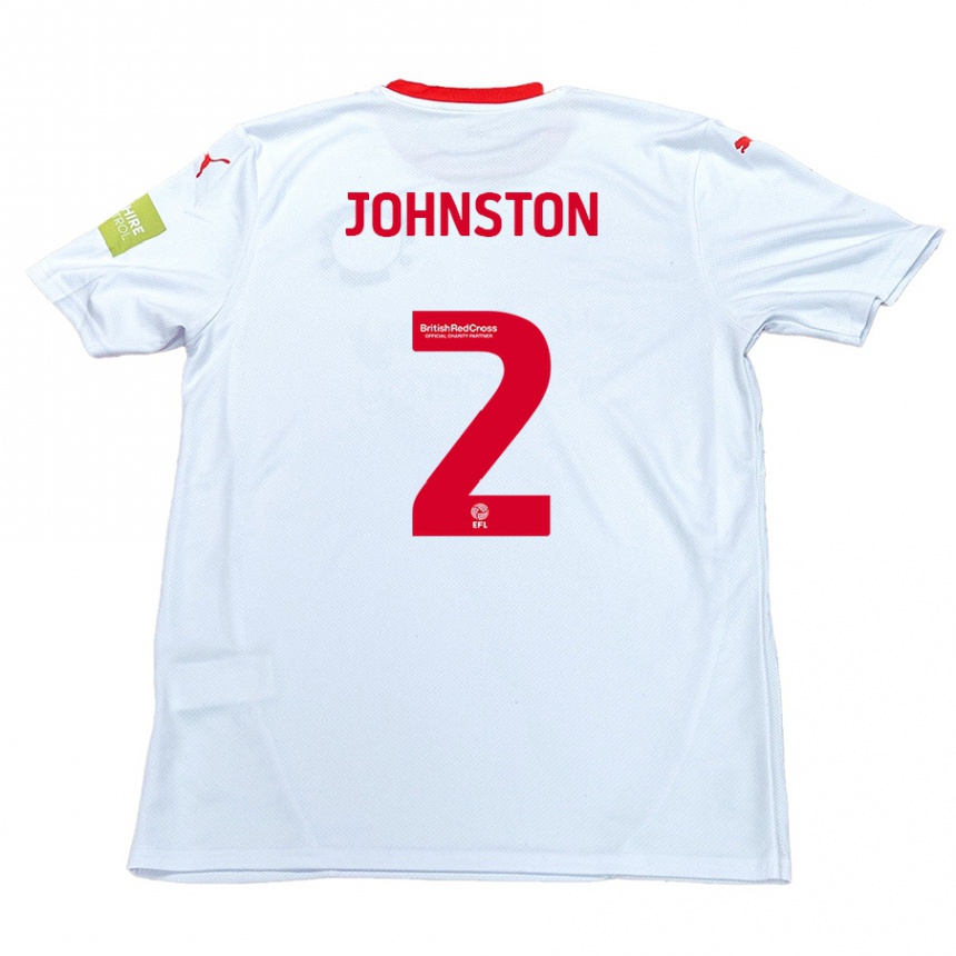 Kids Football Carl Johnston #2 White Away Jersey 2024/25 T-Shirt Australia