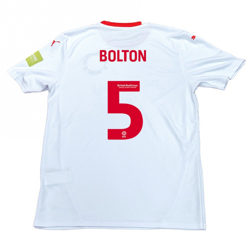 Kids Football James Bolton #5 White Away Jersey 2024/25 T-Shirt Australia