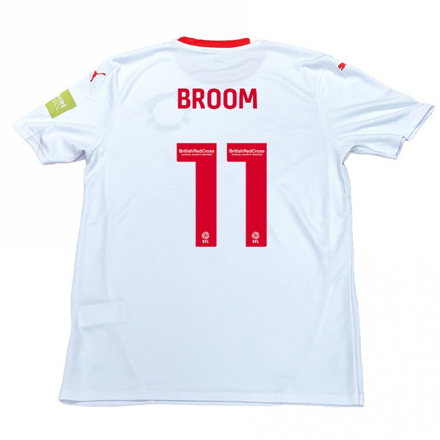 Kids Football Ryan Broom #11 White Away Jersey 2024/25 T-Shirt Australia