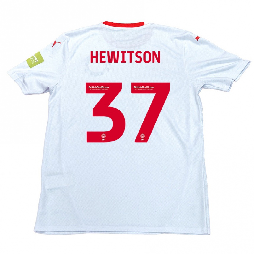 Kids Football Luke Hewitson #37 White Away Jersey 2024/25 T-Shirt Australia