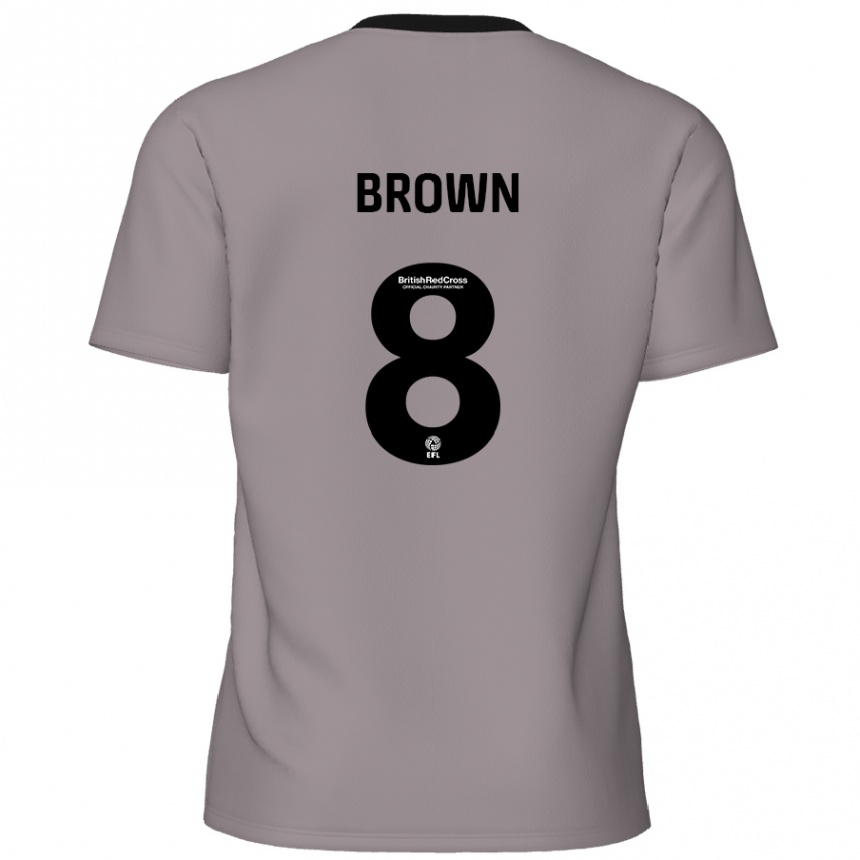 Kids Football Jordan Brown #8 Grey Away Jersey 2024/25 T-Shirt Australia