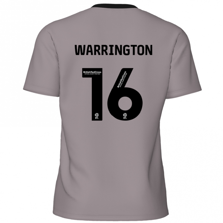 Kids Football Lewis Warrington #16 Grey Away Jersey 2024/25 T-Shirt Australia