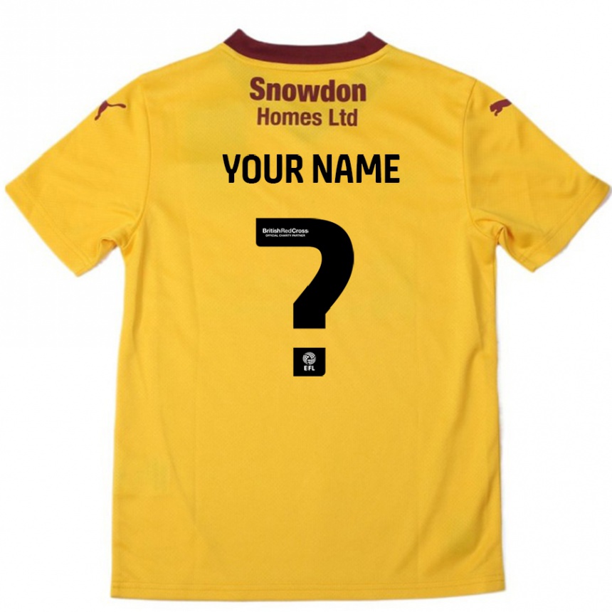 Kids Football Your Name #0 Orange  Burgundy Away Jersey 2024/25 T-Shirt Australia