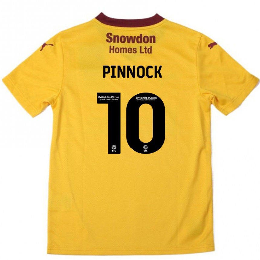 Kids Football Mitch Pinnock #10 Orange Burgundy Away Jersey 2024/25 T-Shirt Australia