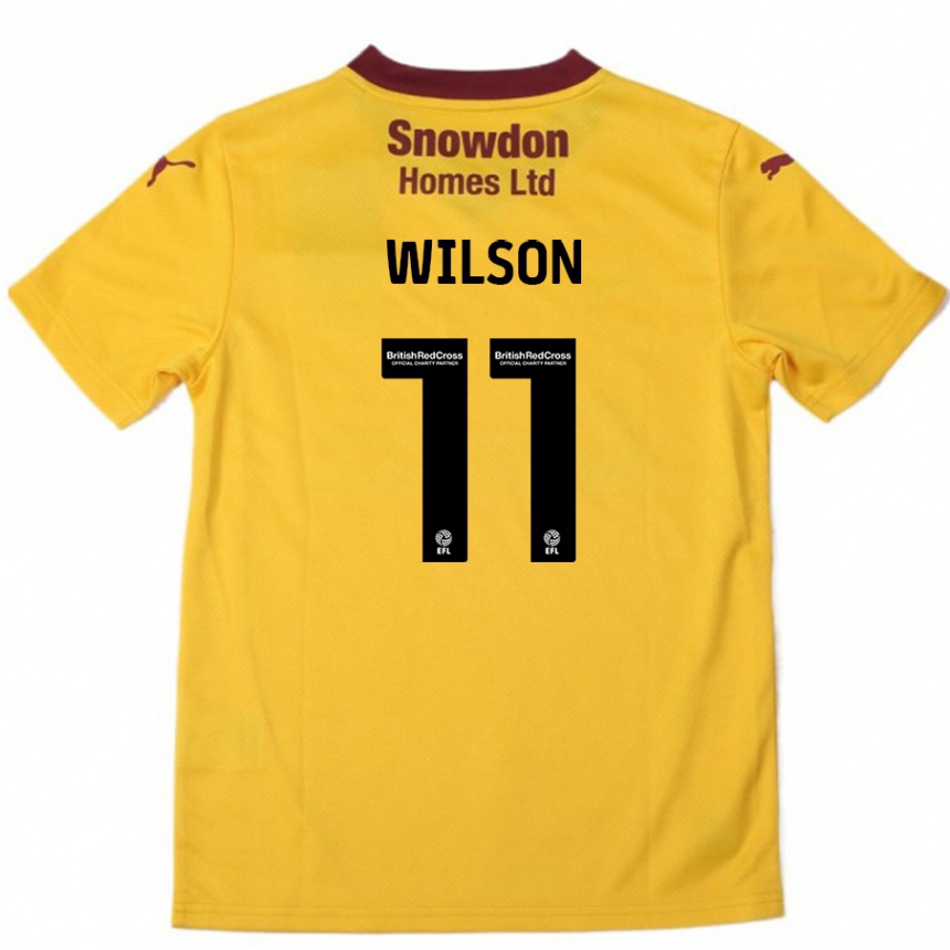 Kids Football James Wilson #11 Orange Burgundy Away Jersey 2024/25 T-Shirt Australia