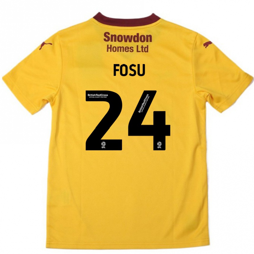 Kids Football Tariqe Fosu #24 Orange Burgundy Away Jersey 2024/25 T-Shirt Australia