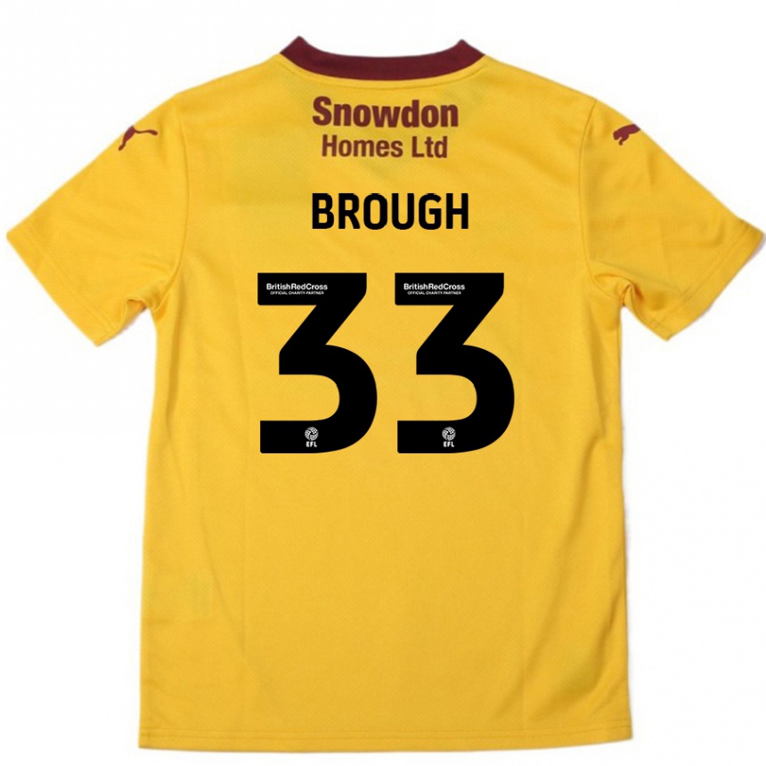 Kids Football Patrick Brough #33 Orange  Burgundy Away Jersey 2024/25 T-Shirt Australia