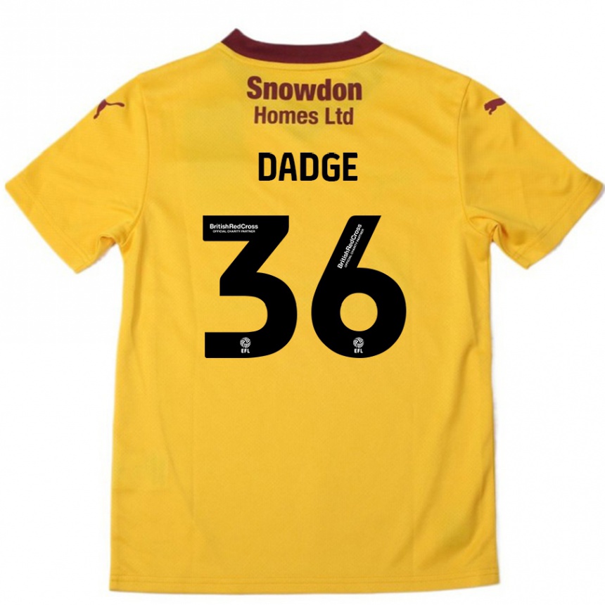 Kids Football James Dadge #36 Orange  Burgundy Away Jersey 2024/25 T-Shirt Australia