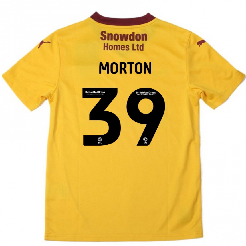 Kids Football Callum Morton #39 Orange Burgundy Away Jersey 2024/25 T-Shirt Australia