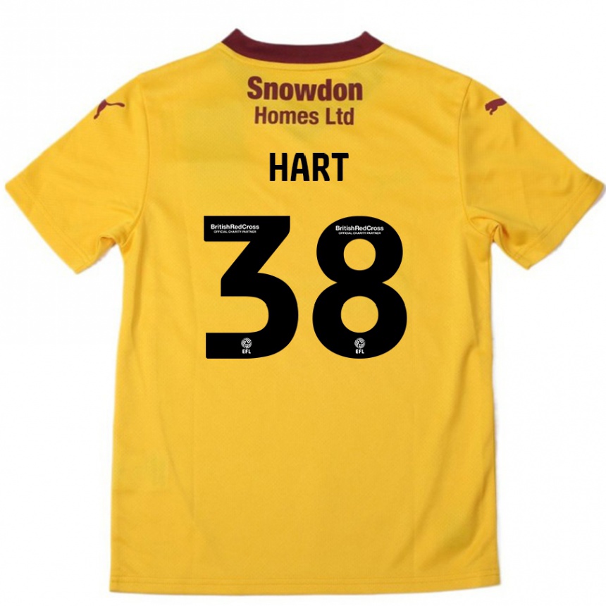 Kids Football Jamari Hart #38 Orange Burgundy Away Jersey 2024/25 T-Shirt Australia