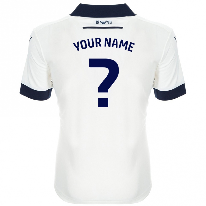 Kids Football Your Name #0 White Navy Blue Away Jersey 2024/25 T-Shirt Australia