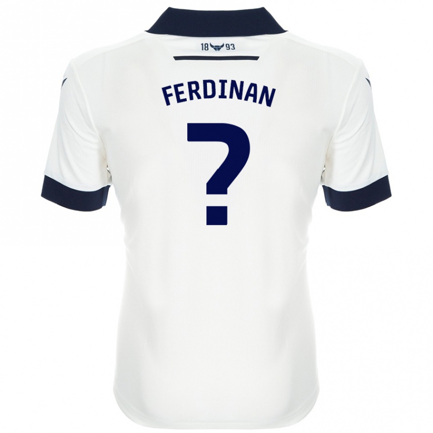 Kids Football Marselino Ferdinan #0 White Navy Blue Away Jersey 2024/25 T-Shirt Australia