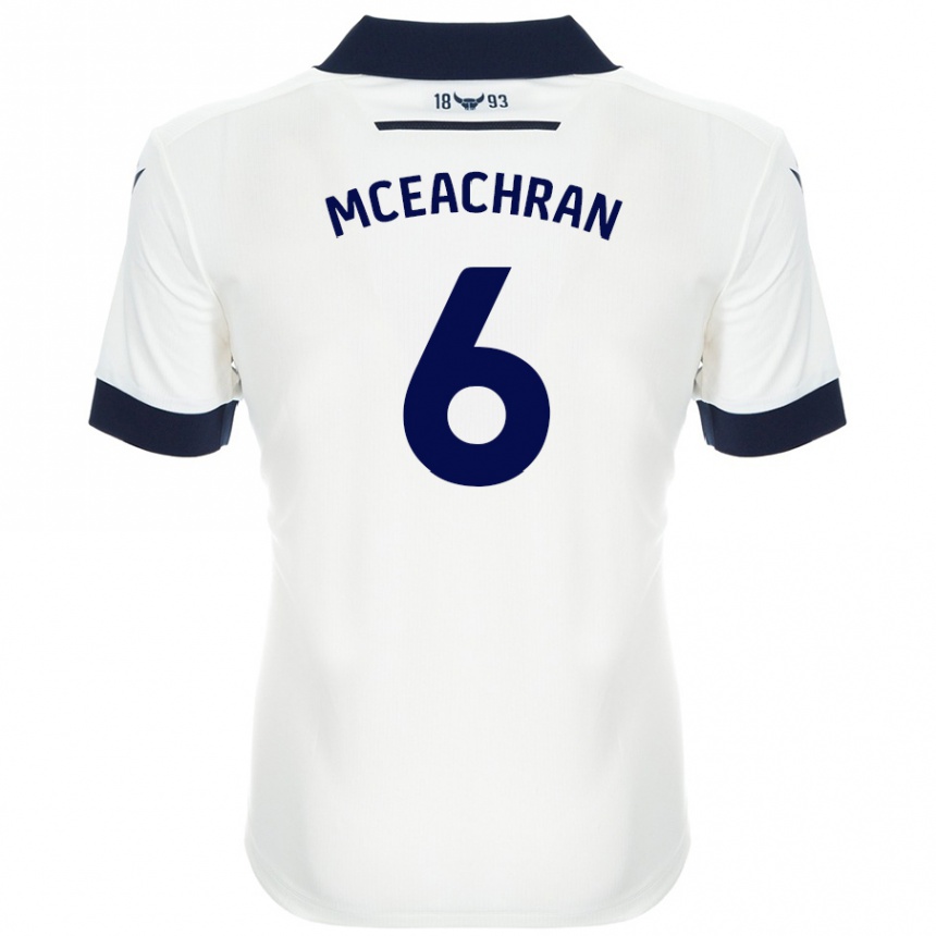 Kids Football Josh Mceachran #6 White Navy Blue Away Jersey 2024/25 T-Shirt Australia