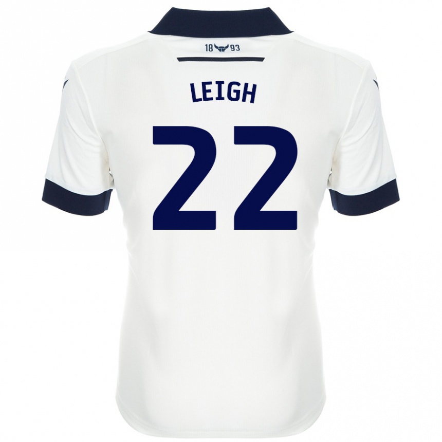 Kids Football Greg Leigh #22 White Navy Blue Away Jersey 2024/25 T-Shirt Australia