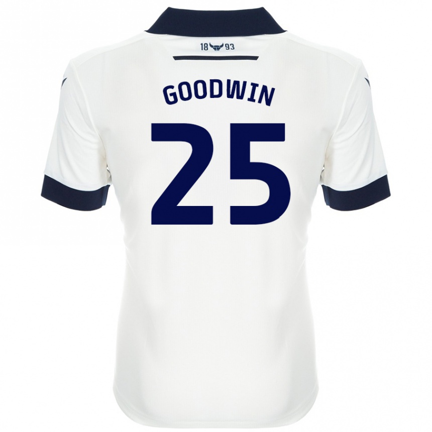 Kids Football Will Goodwin #25 White Navy Blue Away Jersey 2024/25 T-Shirt Australia