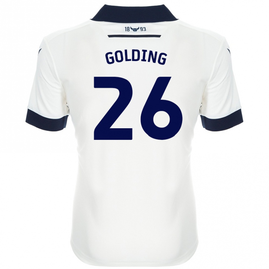 Kids Football James Golding #26 White Navy Blue Away Jersey 2024/25 T-Shirt Australia