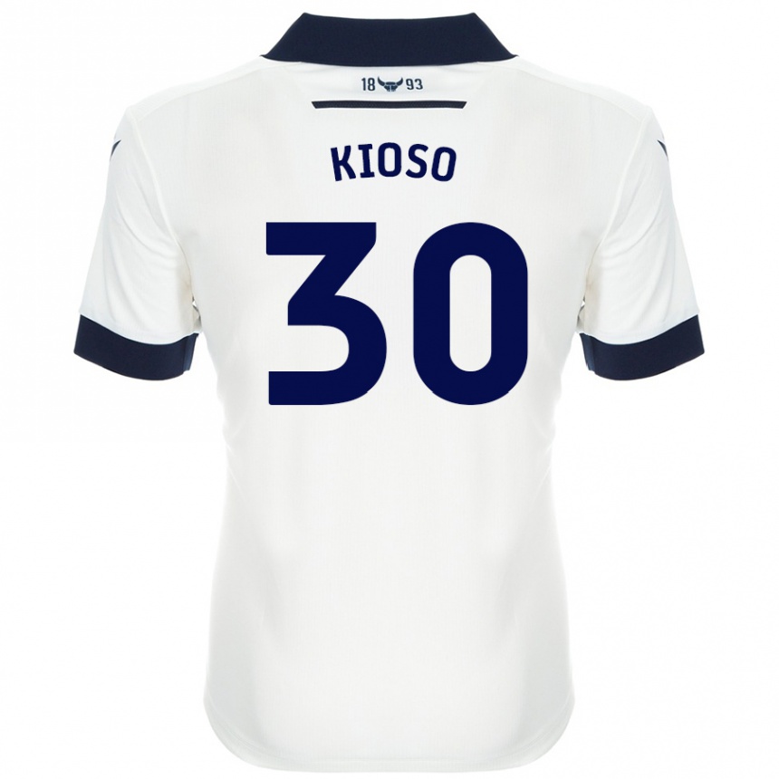 Kids Football Peter Kioso #30 White Navy Blue Away Jersey 2024/25 T-Shirt Australia