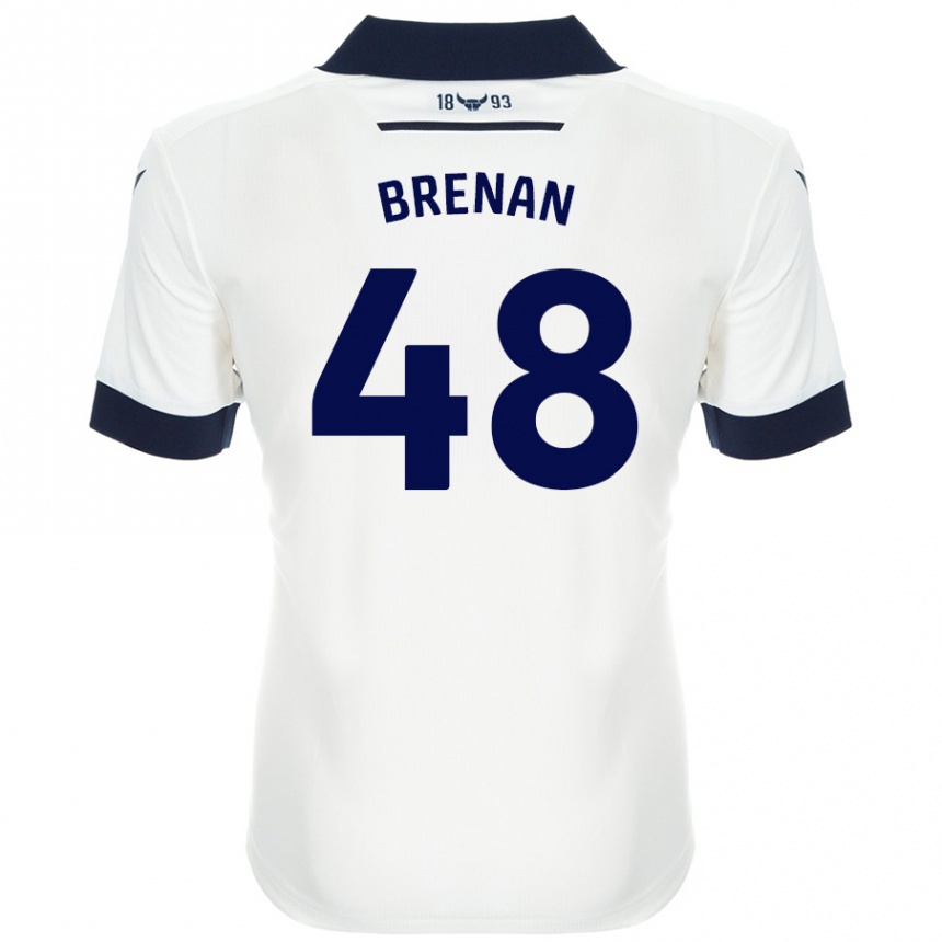 Kids Football Tobias Brenan #48 White Navy Blue Away Jersey 2024/25 T-Shirt Australia