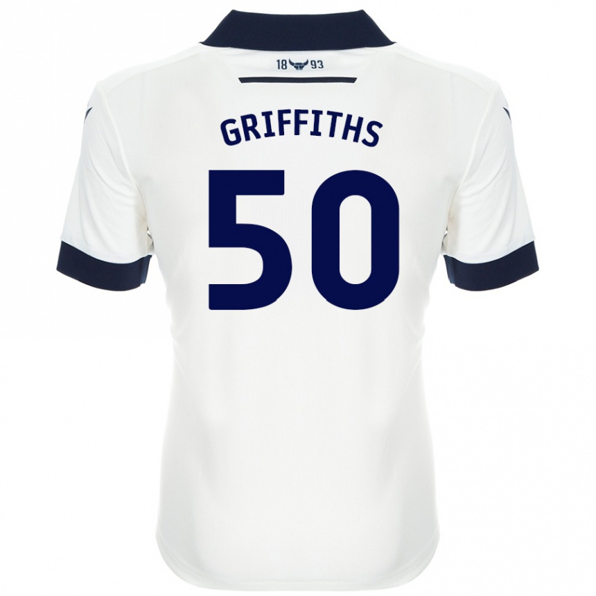 Kids Football Louis Griffiths #50 White Navy Blue Away Jersey 2024/25 T-Shirt Australia