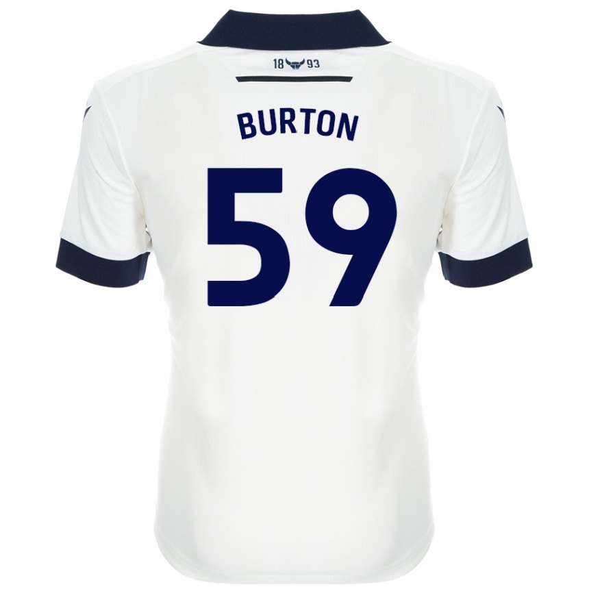 Kids Football Kasway Burton #59 White Navy Blue Away Jersey 2024/25 T-Shirt Australia