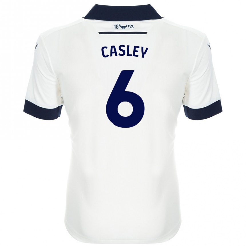 Kids Football Riva Casley #6 White Navy Blue Away Jersey 2024/25 T-Shirt Australia