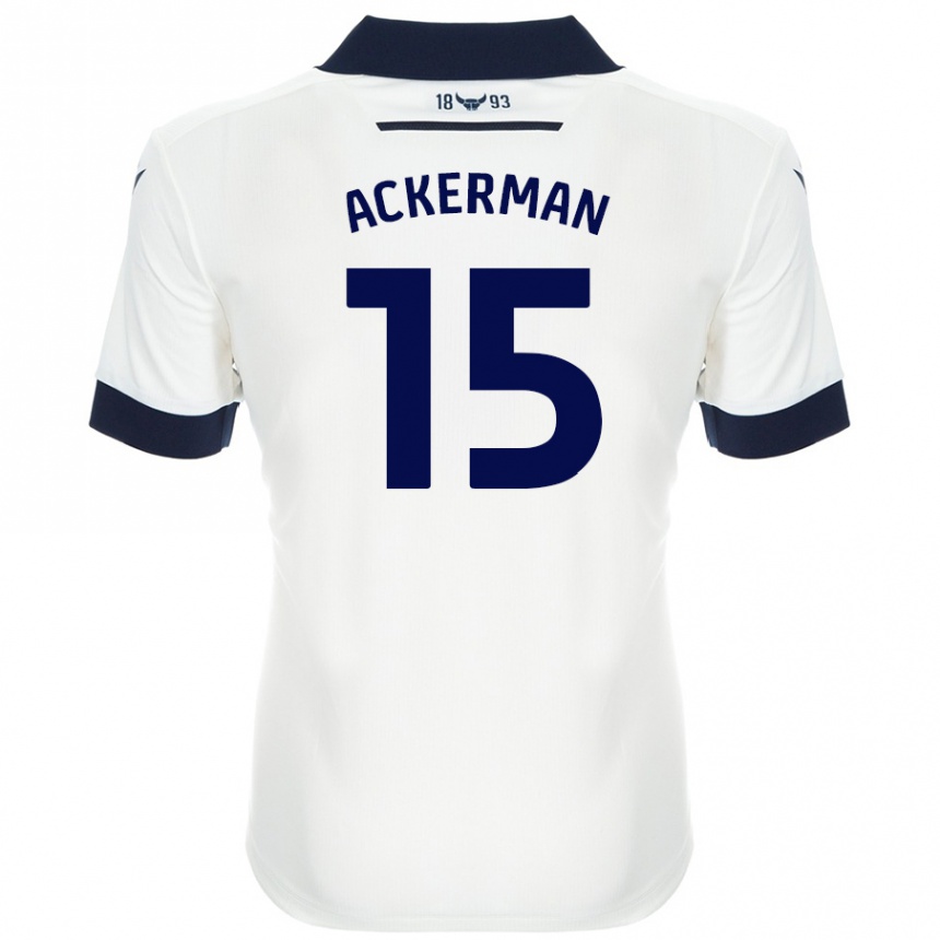 Kids Football Daisy Ackerman #15 White Navy Blue Away Jersey 2024/25 T-Shirt Australia