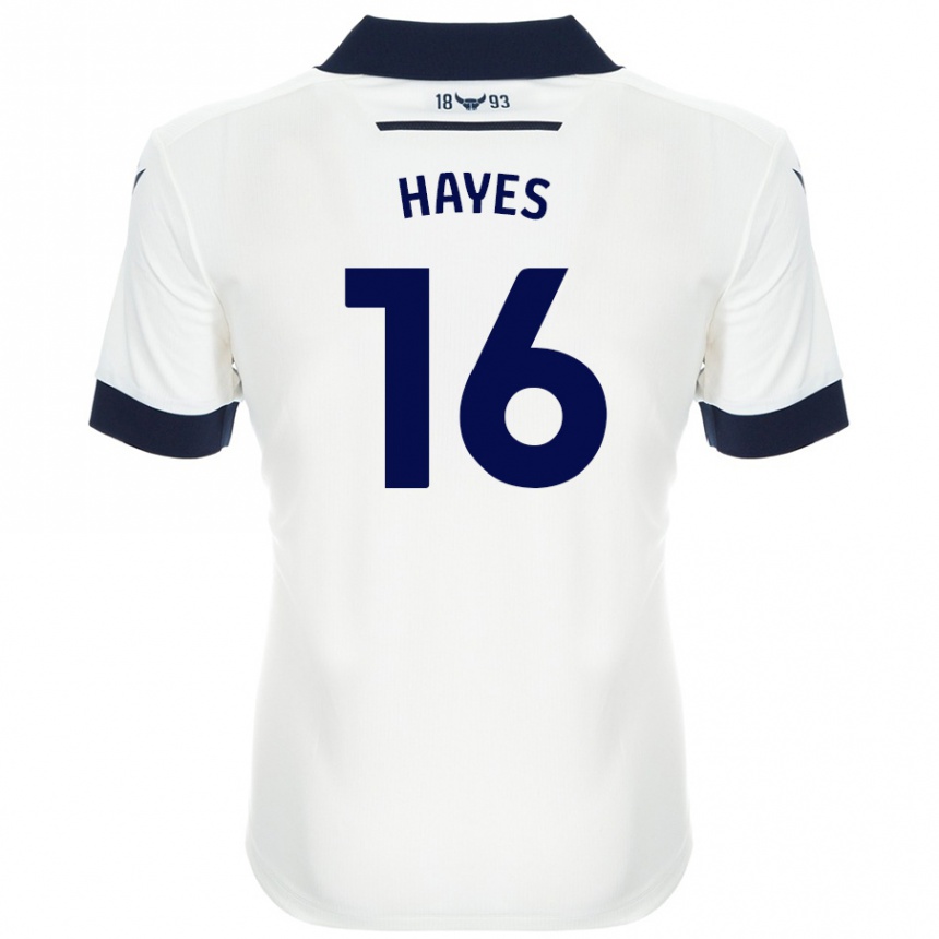 Kids Football Georgia Hayes #16 White Navy Blue Away Jersey 2024/25 T-Shirt Australia