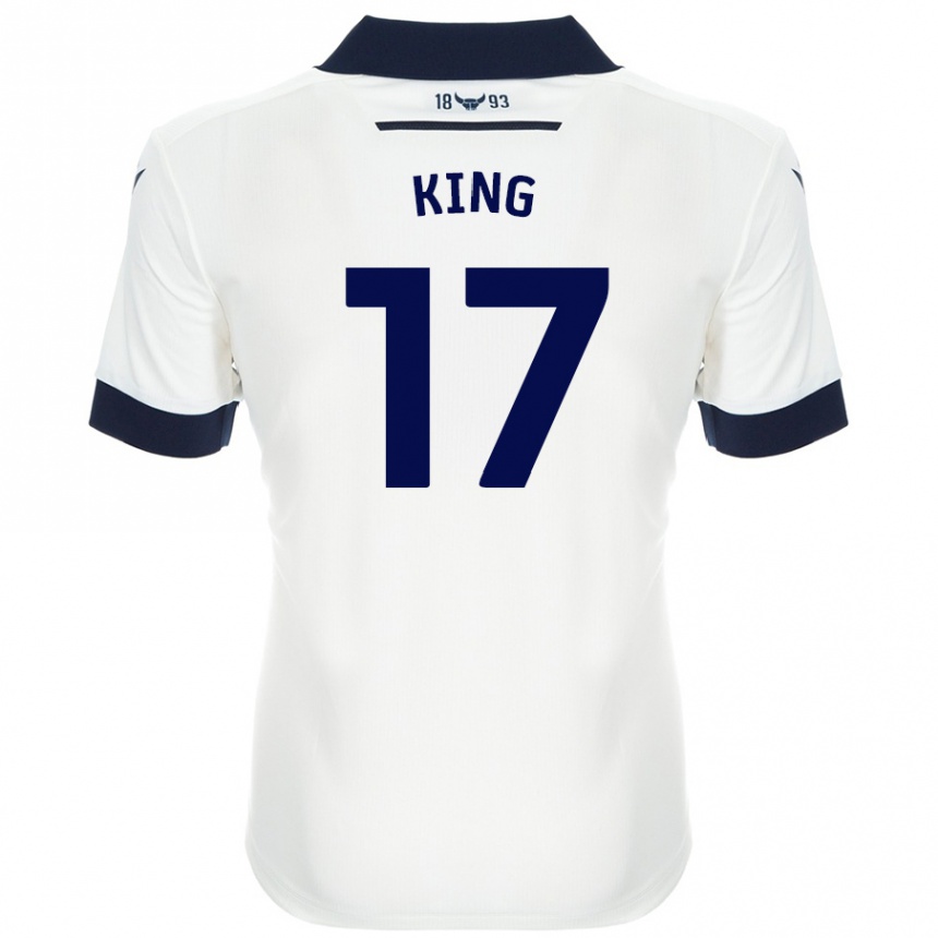 Kids Football Sarah King #17 White Navy Blue Away Jersey 2024/25 T-Shirt Australia