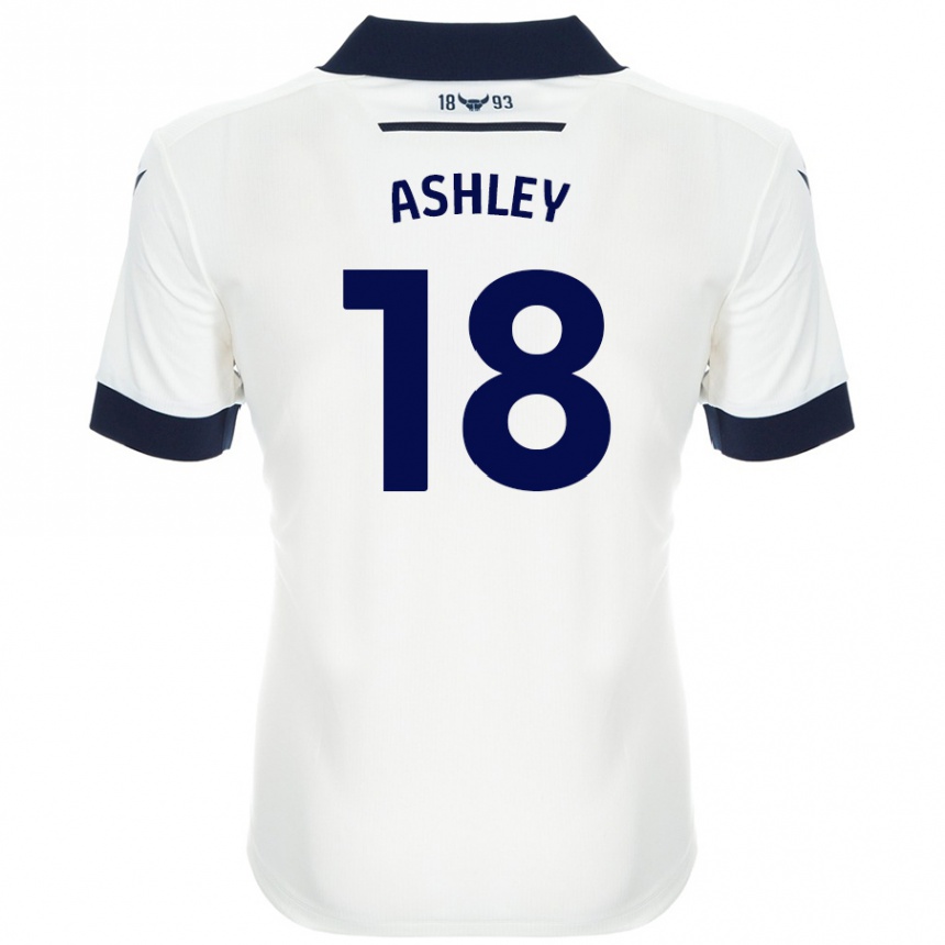 Kids Football Alex Ashley #18 White Navy Blue Away Jersey 2024/25 T-Shirt Australia