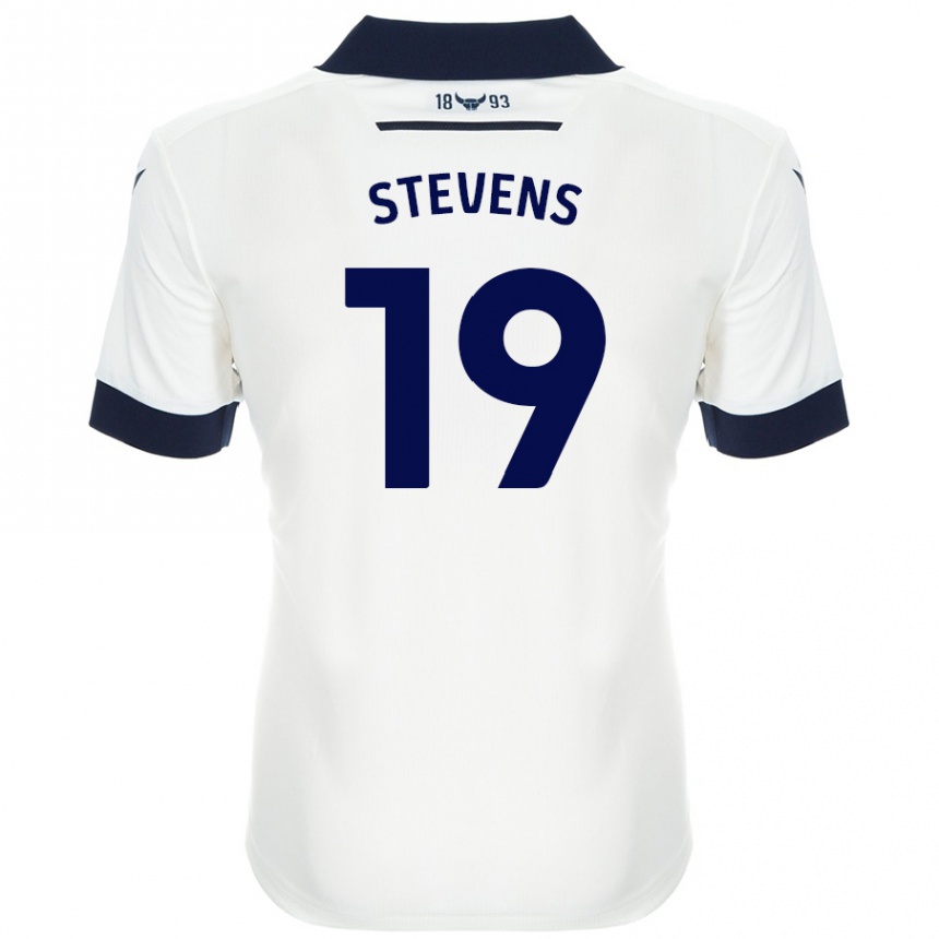 Kids Football Lily Stevens #19 White Navy Blue Away Jersey 2024/25 T-Shirt Australia