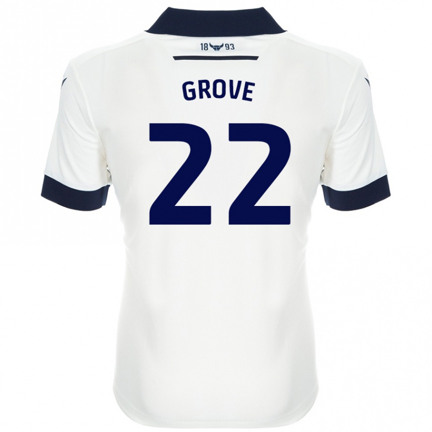 Kids Football Jade Grove #22 White Navy Blue Away Jersey 2024/25 T-Shirt Australia