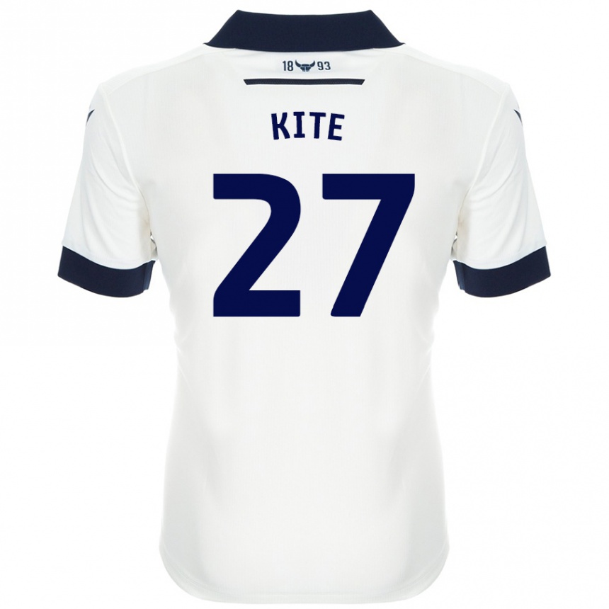 Kids Football Rose Kite #27 White Navy Blue Away Jersey 2024/25 T-Shirt Australia