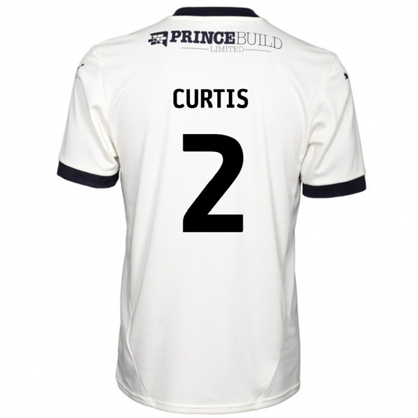 Kids Football Sam Curtis #2 Off White Black Away Jersey 2024/25 T-Shirt Australia