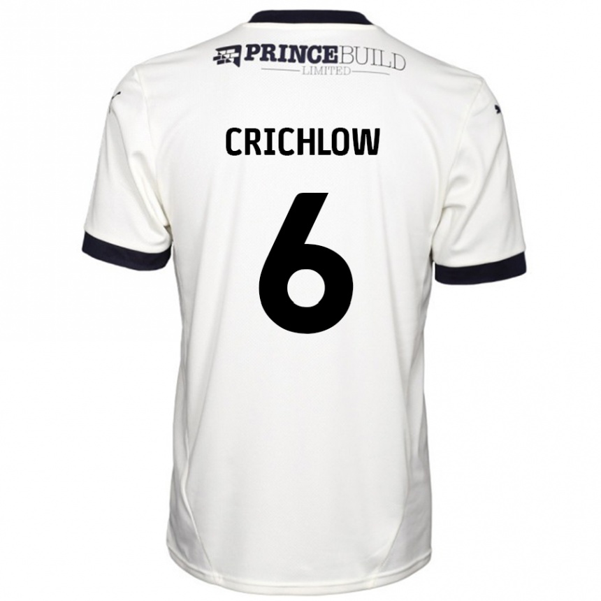 Kids Football Romoney Crichlow #6 Off White Black Away Jersey 2024/25 T-Shirt Australia