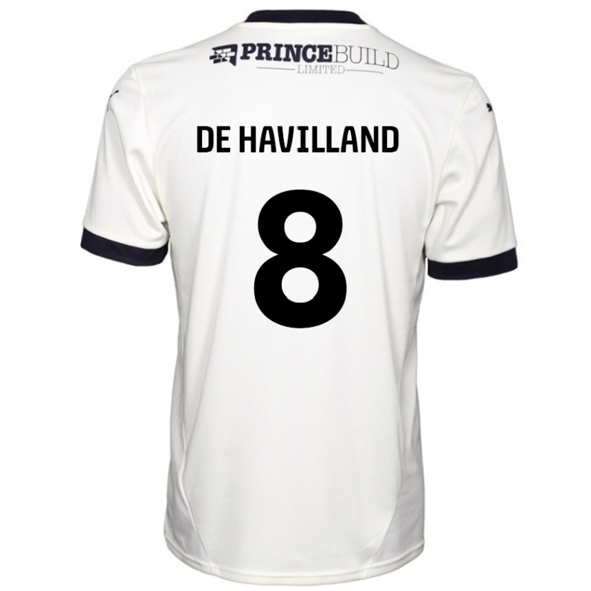 Kids Football Ryan De Havilland #8 Off White Black Away Jersey 2024/25 T-Shirt Australia