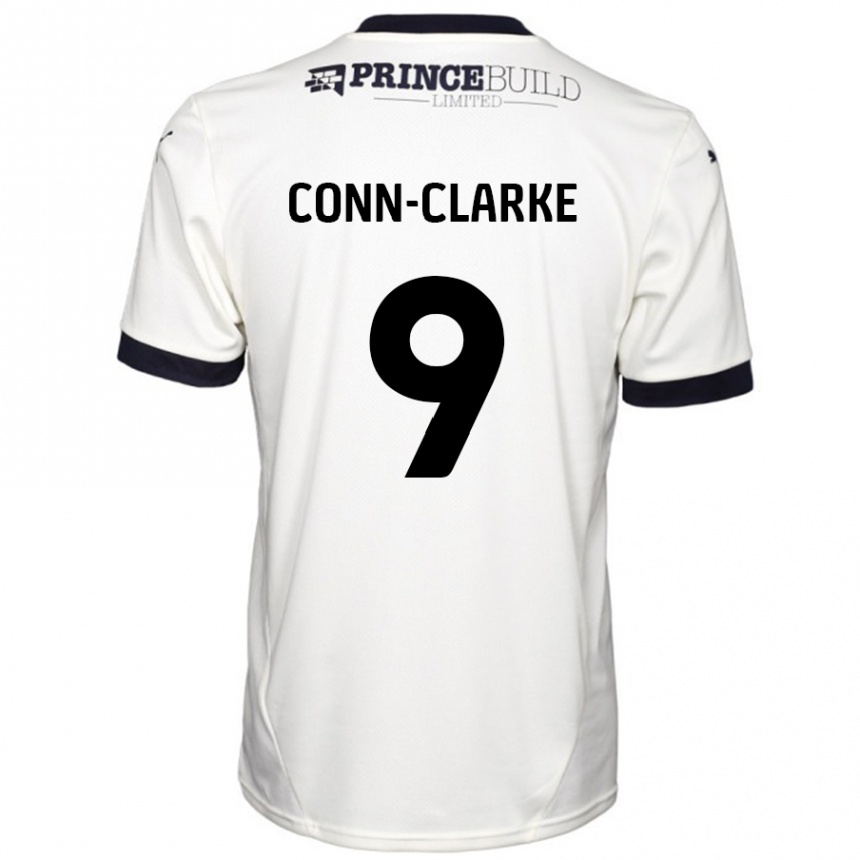 Kids Football Chris Conn-Clarke #9 Off White Black Away Jersey 2024/25 T-Shirt Australia